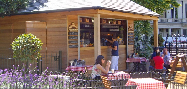 Eco Sausage Kiosk in Kensington Royal Gardens by The Commercial Escape Eco Sausage Kiosk in Kensington Royal Gardens by The Commercial Escape